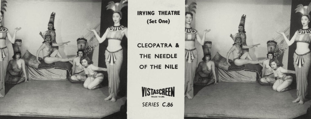 3-D VistaScreen slide The Irving Theatre Ten Views series C.86 – Cleopatra & the Needle of the Nile