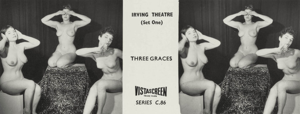 3-D VistaScreen slide The Irving Theatre Ten Views series C.86 – Three graces