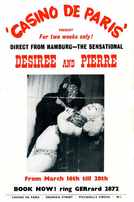 Flyer for Desiree and Pierre appearing at Casino de Paris in London