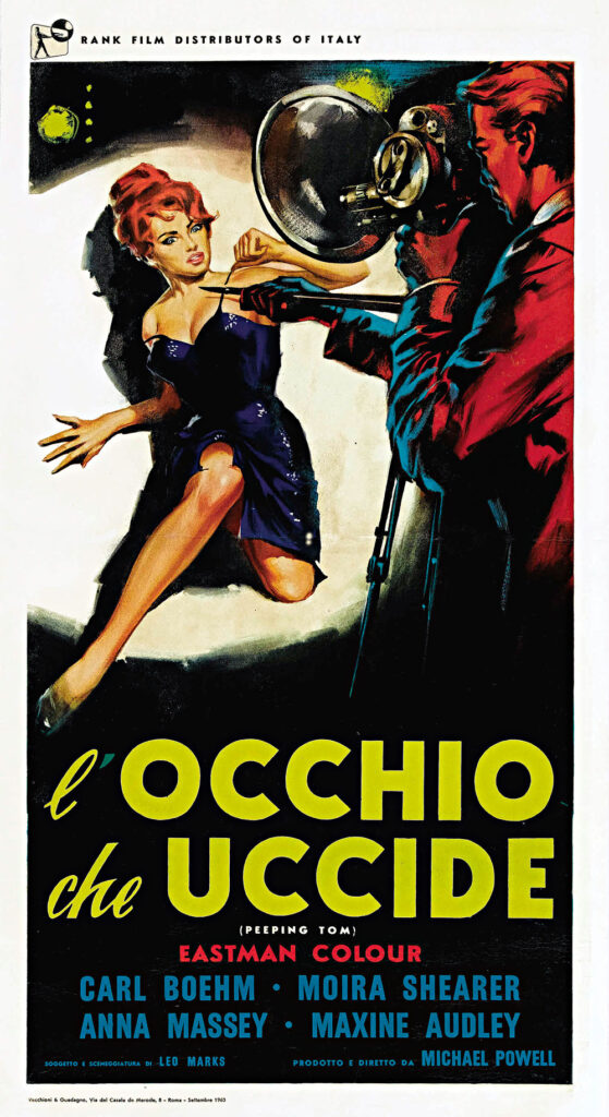 Italian film poster for Michael Powell's Peeping Tom