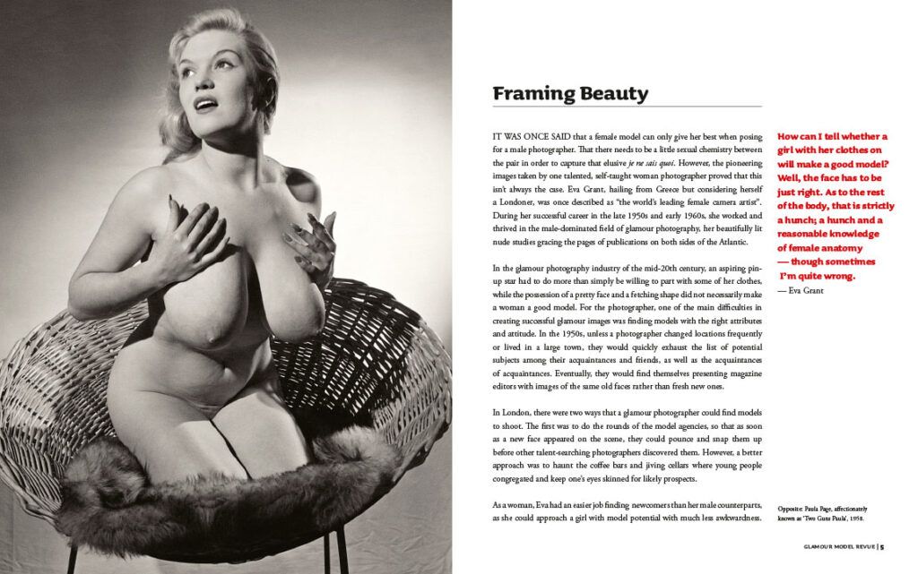 Spread from Glamour Model Revue featuring the buxom Paula Page
